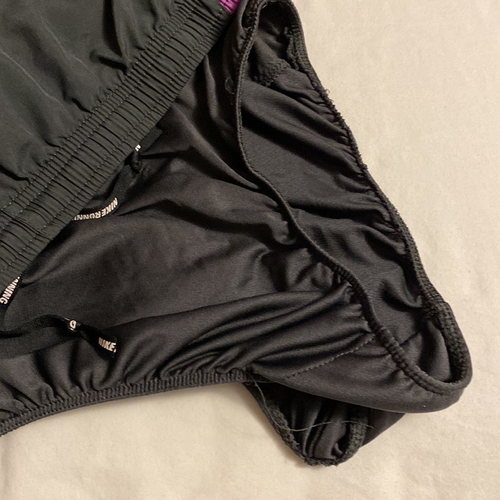 Nike Women's Tempo Running Shorts Dark Gray / Purple on side. Size M Dri Fit - Picture 6 of 7